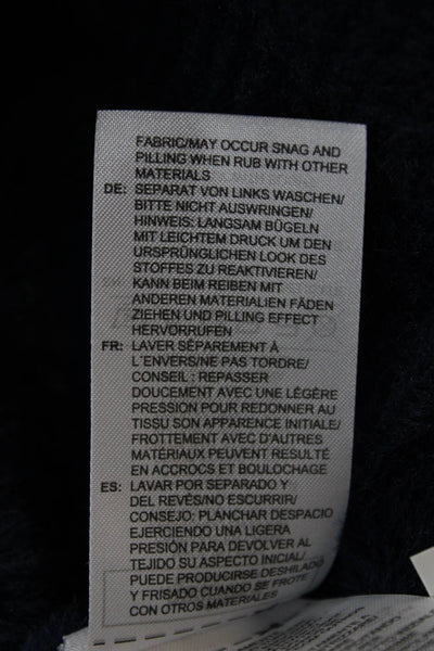 Adidas Womens Pullover Sweater Blue Mock Neck Long Sleeve Polyamide Size L