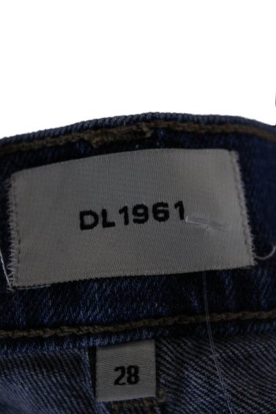 DL1961 Womens Straight Jeans Blue High Rise Cotton Blend Size 28
