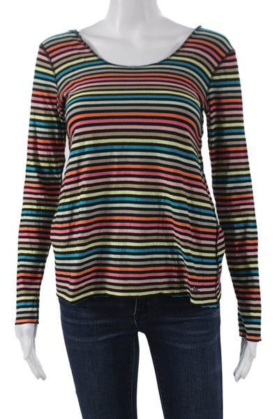Rykiel Karna Body & Soul Womens Multicolor Striped Longsleeve T-Shirt Size S