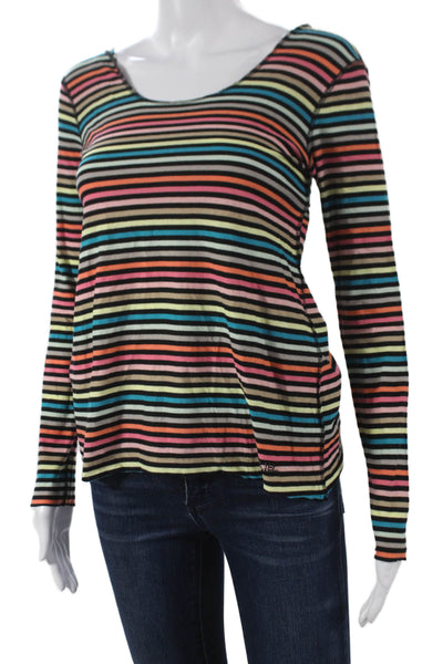 Rykiel Karna Body & Soul Womens Multicolor Striped Longsleeve T-Shirt Size S