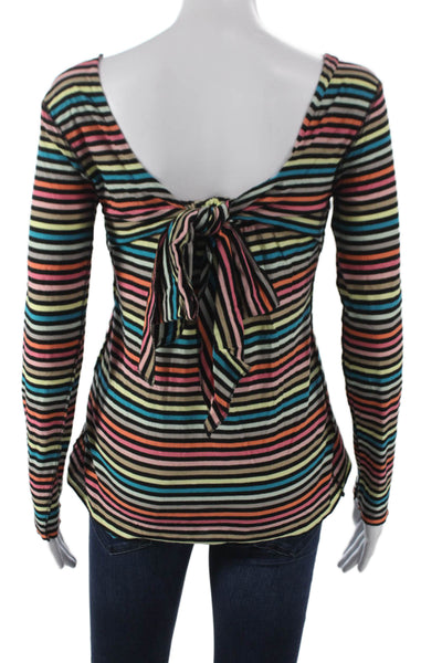 Rykiel Karna Body & Soul Womens Multicolor Striped Longsleeve T-Shirt Size S