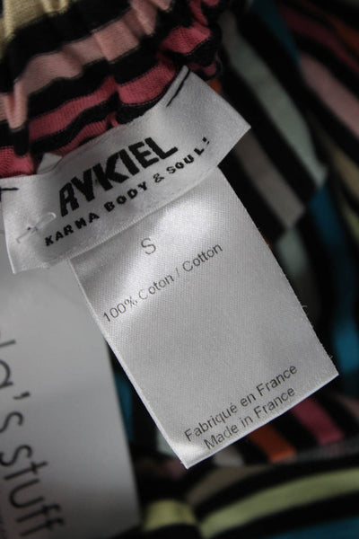 Rykiel Karna Body & Soul Womens Multicolor Striped Longsleeve T-Shirt Size S