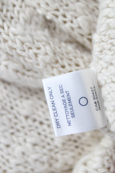 Splendid Womens Ivory V-Neck Cotton Long Sleeve Pullover Sweater Size S