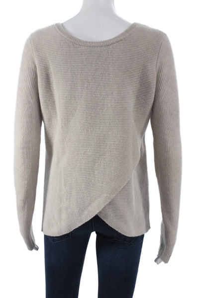 Autumn Cashmere Womens Pullover Sweater Beige Round Neck Longsleeve Size XS