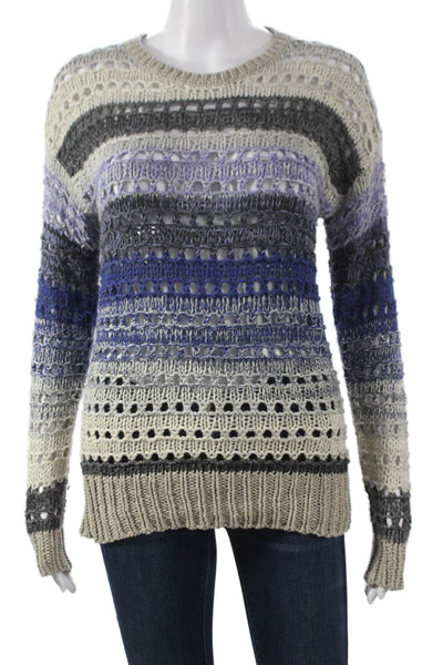 Joie Women Pullover Sweater Multicolor Striped Crew Neck Long Sleeve Size XS