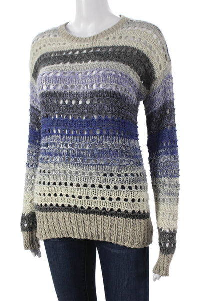 Joie Women Pullover Sweater Multicolor Striped Crew Neck Long Sleeve Size XS