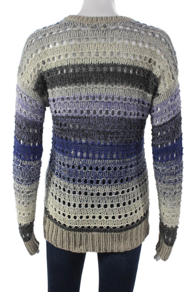 Joie Women Pullover Sweater Multicolor Striped Crew Neck Long Sleeve Size XS