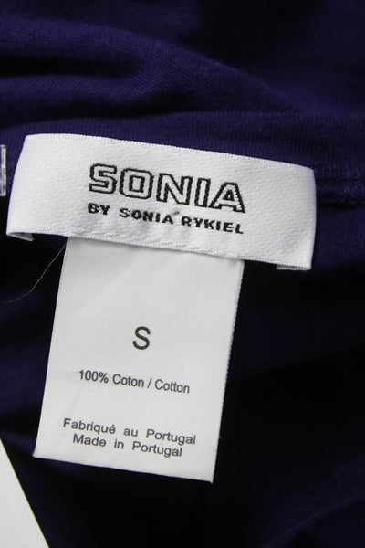 Sonia Sonia Rykiel Womens T-Shirt Purple Cotton Round Neck Short Sleeve Size S