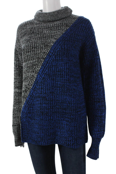 Derek Lam 10 Crosby Women Merino Wool Turtleneck Pullover Gray Size S