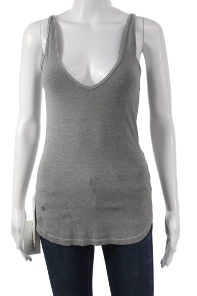 Lululemon Womens Basic Modal V Neck Sleeveless Tank Gray Size 4