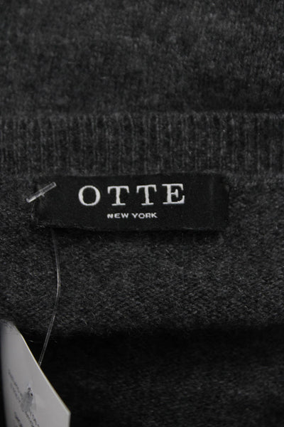 Otte New York Womens Cashmere Tunic Gray Crewneck Long Sleeve Solid Fall Size S