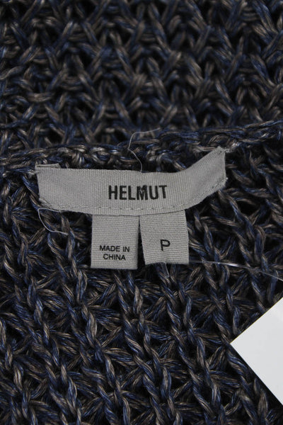 Helmut Women Pullover Sweater Gray Linen V-Neck Long Sleeve Solid Size PP