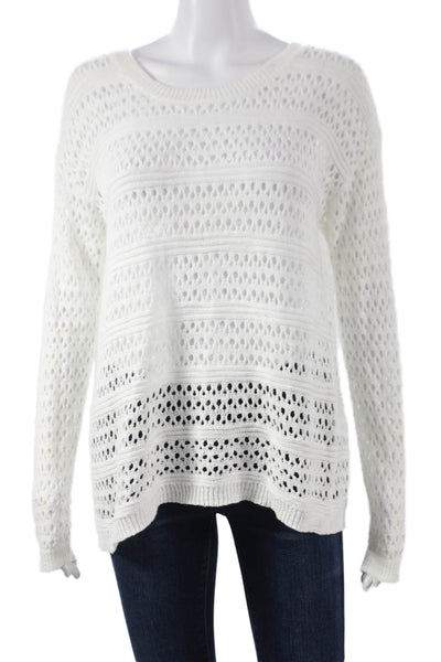 Michael Stars Women White Striped Cotton Pullover Long Sleeve Size XS