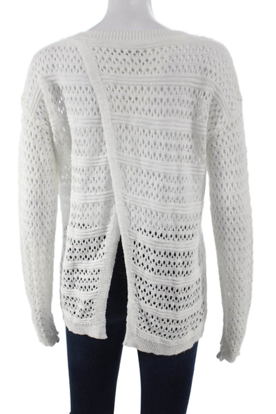 Michael Stars Women White Striped Cotton Pullover Long Sleeve Size XS