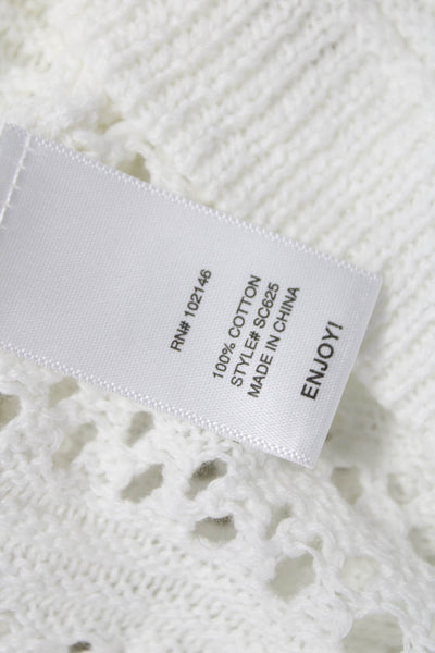 Michael Stars Women White Striped Cotton Pullover Long Sleeve Size XS