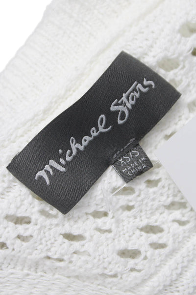 Michael Stars Women White Striped Cotton Pullover Long Sleeve Size XS