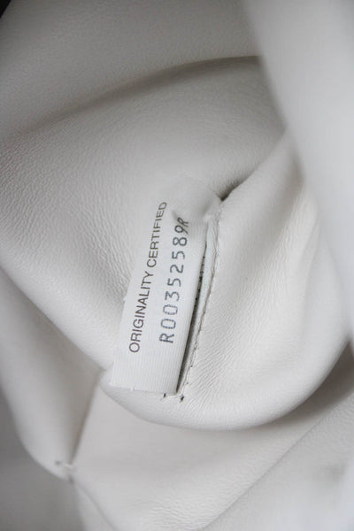 Bottega Veneta Womens Intrecciato Leather Castello Bucket Bag Handbag White