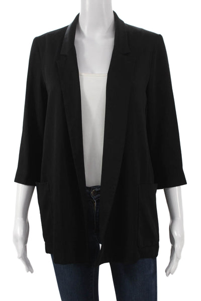 Zara Women Blazer Black 3/4 Sleeve Acetate Size XS