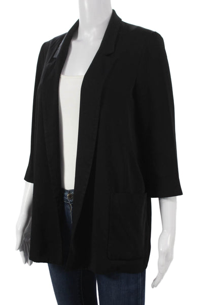 Zara Women Blazer Black 3/4 Sleeve Acetate Size XS