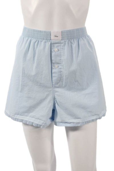 TNA Unisex Boxer Shorts Blue Cotton Size L