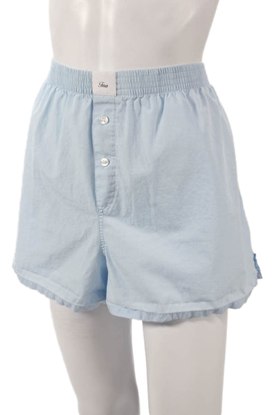 TNA Unisex Boxer Shorts Blue Cotton Size L