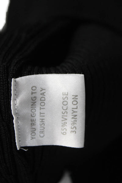 Yllw Women Black Striped Viscose Pull On Pants Size S