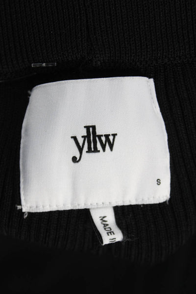 Yllw Women Black Striped Viscose Pull On Pants Size S