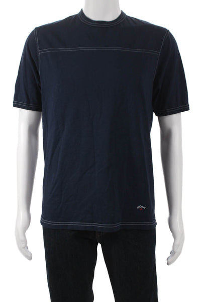 Noah Mens T-Shirt Blue Cotton Crew Neck Short Sleeve Size M