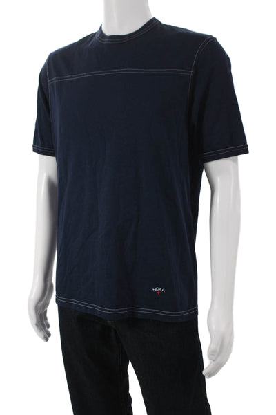 Noah Mens T-Shirt Blue Cotton Crew Neck Short Sleeve Size M