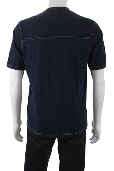Noah Mens T-Shirt Blue Cotton Crew Neck Short Sleeve Size M