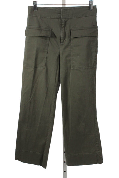 ATM Womens Cargo Pants Green Cotton Zip Inseam 26 Size 4