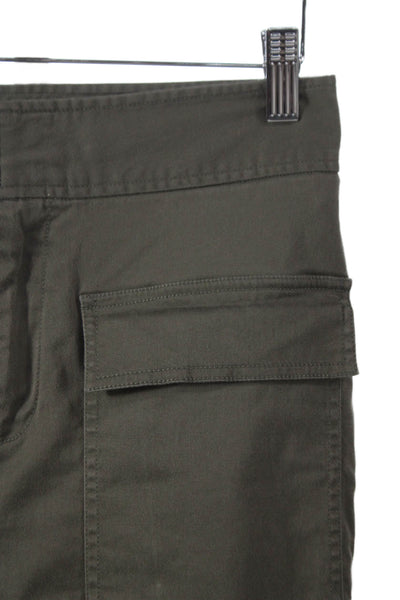 ATM Womens Cargo Pants Green Cotton Zip Inseam 26 Size 4