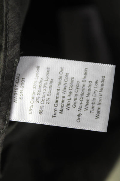 ATM Womens Cargo Pants Green Cotton Zip Inseam 26 Size 4