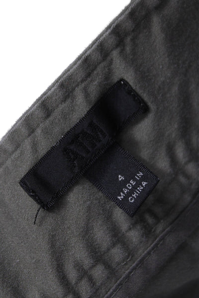 ATM Womens Cargo Pants Green Cotton Zip Inseam 26 Size 4