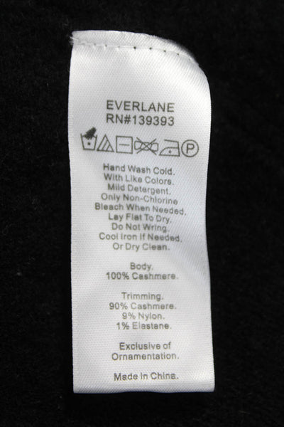 Everlane Women Cashmere V-Neck Cardigan Long Sleeve Black Size M