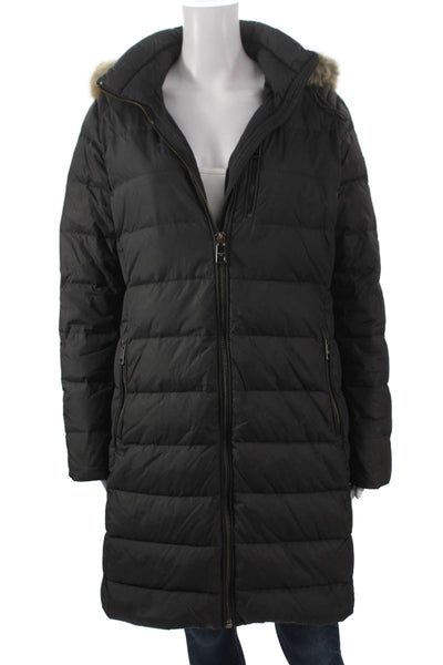 Michael Michael Kors Womens Black Nylon Puffer Coat Zip Size M