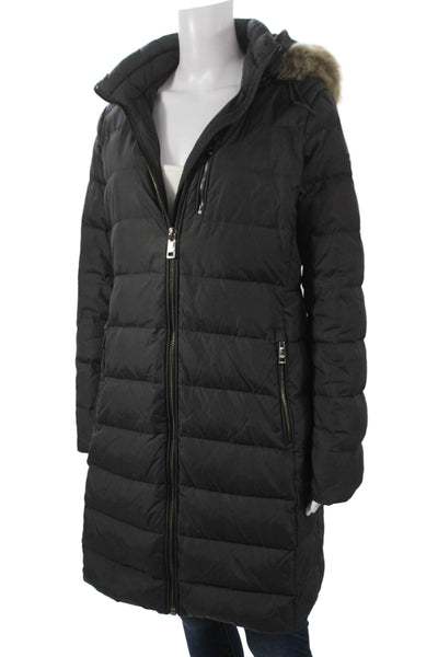 Michael Michael Kors Womens Black Nylon Puffer Coat Zip Size M
