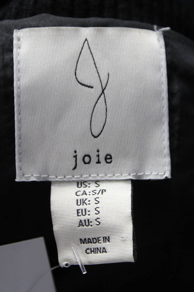 Joie Womens Quilted Vest Black Zip Sleeveless 50% Viscose Size S