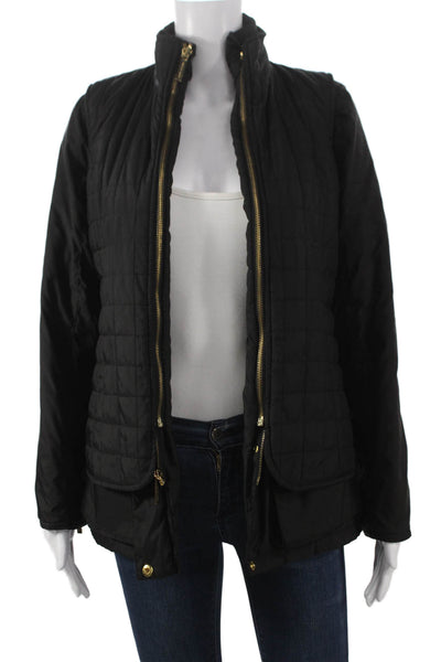 Michael Michael Kors Women Quilted Black Zip Jacket Polyester Size XS