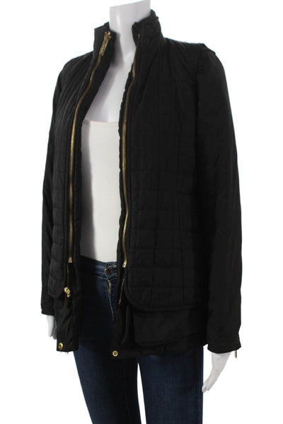 Michael Michael Kors Women Quilted Black Zip Jacket Polyester Size XS