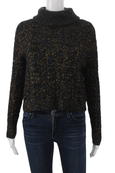 Zara Womens Black Spotted Cowl Neck Pullover Sweater Long Sleeve Nylon Size S