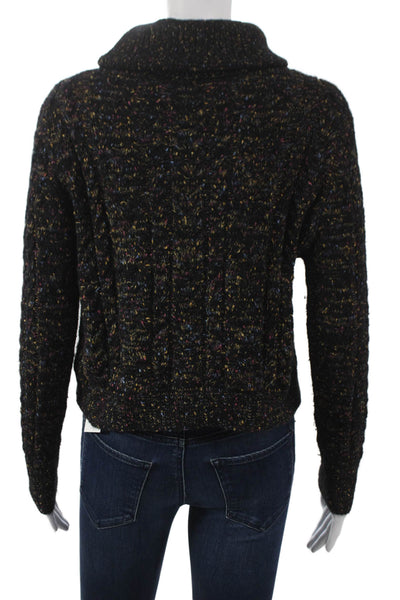 Zara Womens Black Spotted Cowl Neck Pullover Sweater Long Sleeve Nylon Size S