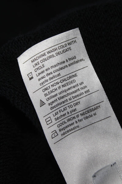 Vince Womens Pullover Sweatshirt Black Cotton Mock Neck Long Sleeve Size L