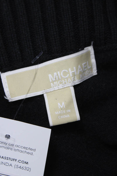 Michael Michael Kors Women Black Sweater Dress Long Sleeve Boatneck Size M