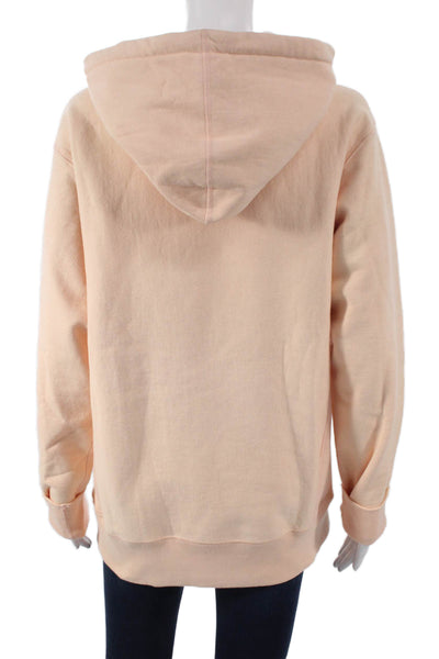 Supreme Unisex Pullover Hoodie Beige Cotton Crew Neck Long Sleeve Size M