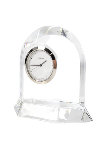 Baccarat Clear Crystal Vega Desk Clock 3.5"