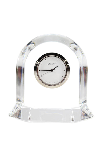 Baccarat Clear Crystal Vega Desk Clock 3.5"