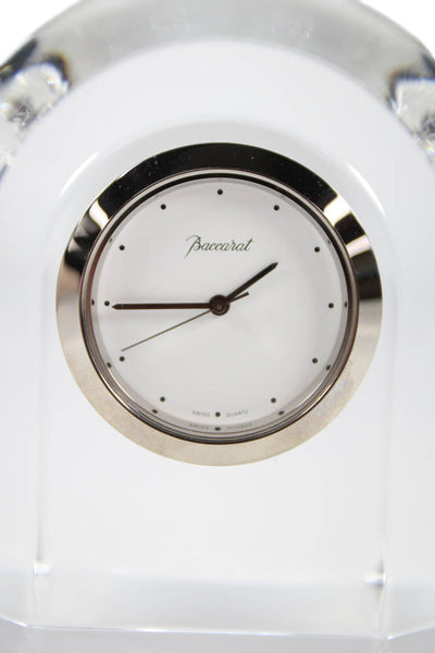 Baccarat Clear Crystal Vega Desk Clock 3.5"