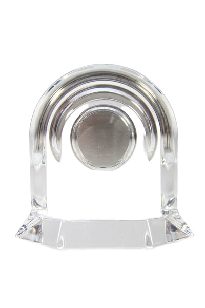 Baccarat Clear Crystal Vega Desk Clock 3.5"