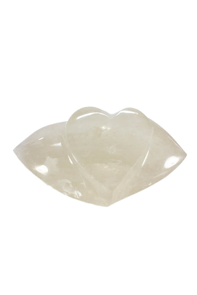 Designer Clear Beige Crystal Decorative Heart 7"x10"